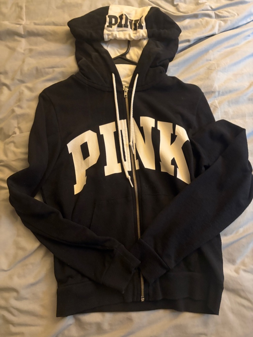 Victoria's Secret PINK Black and White Hoodie Trim